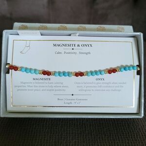 Shivam Magnesite and Onyx Bead Anklet - NIB